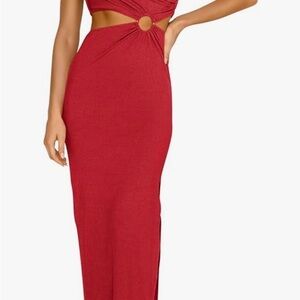 Elegant One Shoulder Red Dress